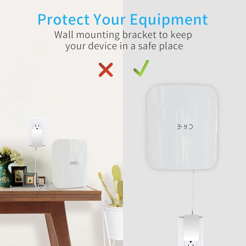 Mamerry Wall Mount Holder for eero Max 7, No Messy Wires, Space Saving, Wall Stand Bracket Compatible with eero Max 7 Tri-Band Mesh WiFi System (2 Pack) - Image 4